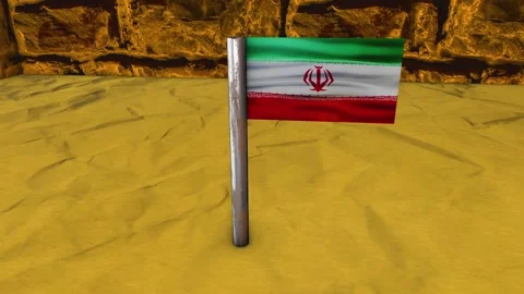 Iran Flag Post - Orbiting Shot Stock-Footage 270539126