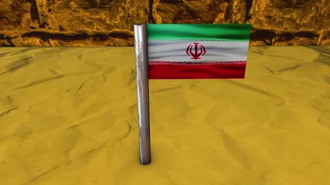 Iran Flag Post - Upwards Shot Video stock 270539290