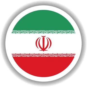 Iran flag round shape Stock Illustration