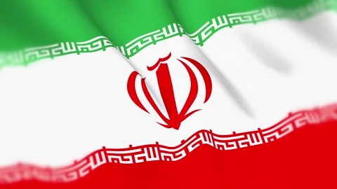Iran Flag Seamless Loop 4k 60fps on Sky Background Stock Footage 340351165