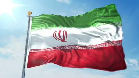 Iran flag seamless looping 3D rendering video Stock Footage 95256355