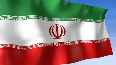 Iran Flag - Set of 3 Angles with Masks [3WaveSeries] Stock Footage 102774462