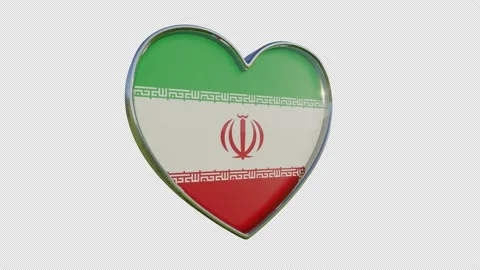 Iran Flag in the Shape of 3D Heart. Stock Footage 141364827