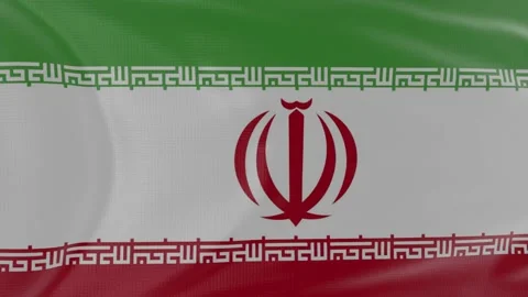 Iran flag in slow motion animation waving in the wind realistic Stock Footage 142987889