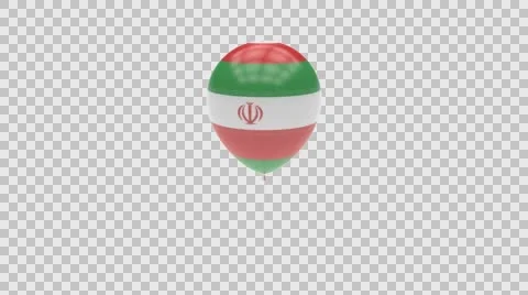 Iran flag textured balloon rotating Alpha Vídeos de archivo 61410343