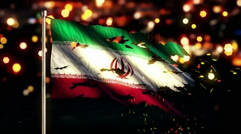 Iran Flag Torn Burned War Freedom Loop Animation - 4K Resolution Ultra HD UHD Vídeo Stock 41618944
