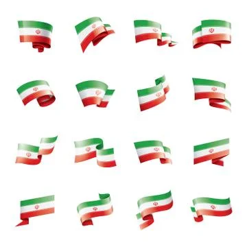 Iran flag, vector illustration on a white background Stock Illustration