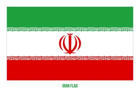 Iran Flag Vector Illustration on White Background. Iran National Flag. Illustrazione stock