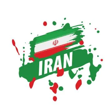 Iran flag, vector illustration on a white background Stock Illustration