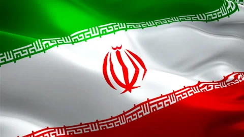 Iran flag video waving in wind. Realistic Iranian Flag background. Iran Flag Stock Footage 109567415