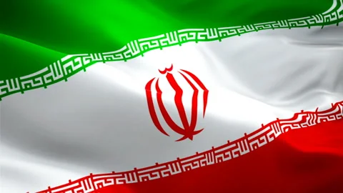 Iran Flag Wave Loop waving in wind. Realistic Iranian Flag background. Iran Flag Stock Footage 109567005