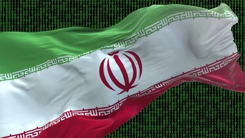 Iran flag - Waving flag on matrix binary code background Stock Footage 321421268