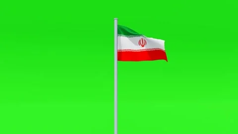 Iran Flag Waving Green Screen Stock Footage 320076935