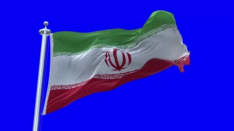 Iran Flag Waving in Loopable and Textured green screen background Stock Footage 296876774