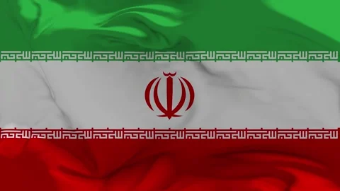 Iran Flag Waving in Slow Motion Loop Animation Stockbeeldmateriaal 338179730