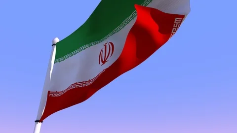 Iran flag waving in wind Stock Footage 89645372