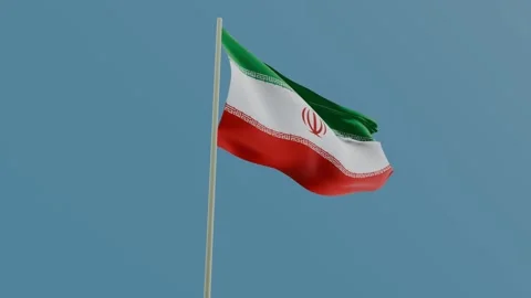 Iran flag waving in wind Stock Footage 344091398