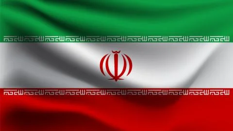Iran flag waving in the wind Stock Illustration