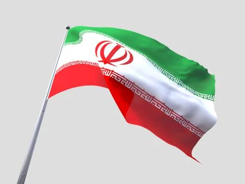 Iran flying flag isolate on white background. Stock Illustration