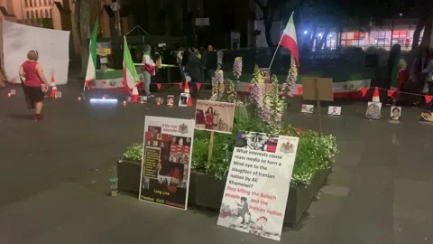 Iran Freedom rally at Town Hall Sydney Australia Stock Footage 219728362