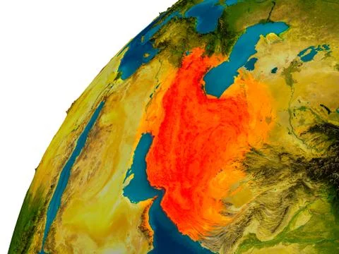 Iran on globe Stock Illustration