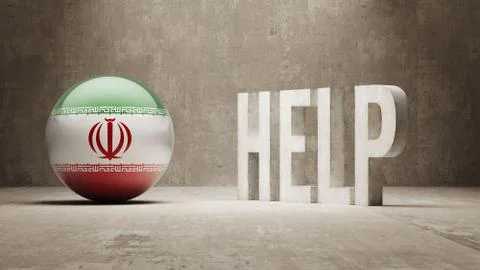 Iran. Help  Concept. Stock Illustration