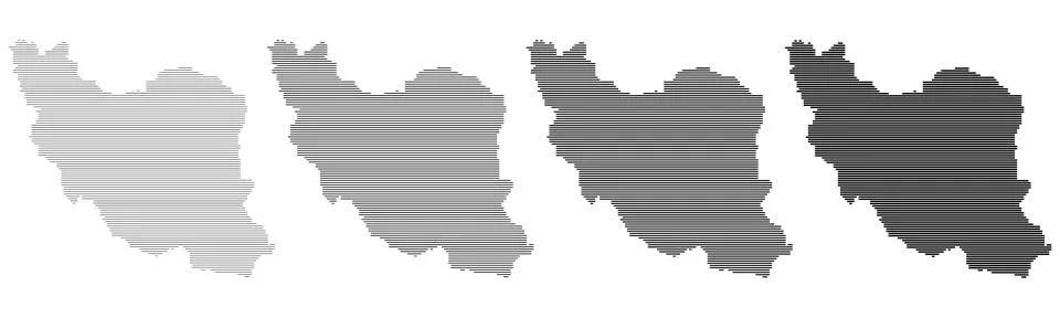 Iran horizontal line shape map vector illustration. Tehran horizontal line 스톡 일러스트
