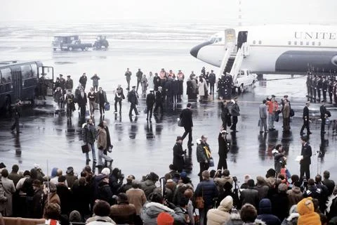 Iran Hostage Arrive Stock Photos