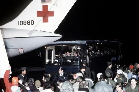 Iran Hostages Arrive Foto stock