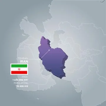 Iran information map. Stock Illustration