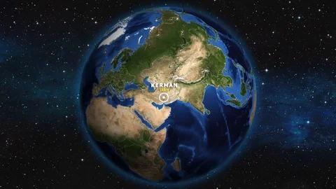 IRAN KERMAN ZOOM IN FROM SPACE Stock Footage 115658654
