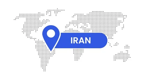 Iran location pinpoint tracking marker animation isolated on white background Stock Footage 331025235