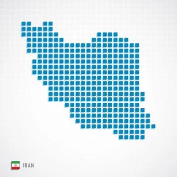 Iran map and flag icon Illustrazione stock