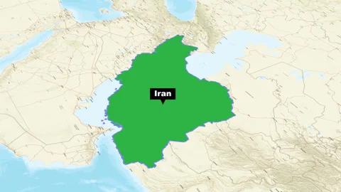 Iran Map Animation Geographic Overview Political Divisions Visualized. Iran Coun Stock Footage 311643939