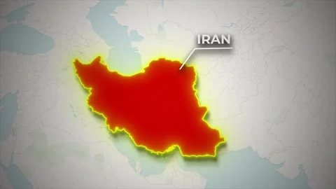 Iran Map animation with Yellow Glow Effect and Labeled Call-out on World Ma.. Stock Footage 328308233