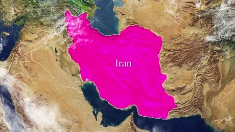IRAN Map With Borders Stock Footage 318677806