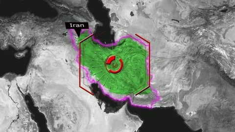 Iran Map - Cyber Attack Stock-Footage 268532174