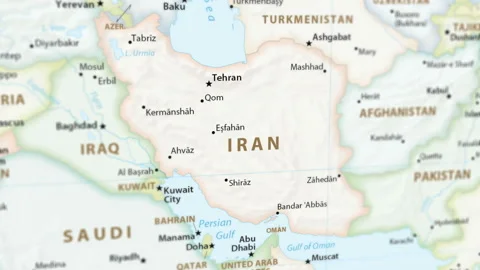 Iran on a Map with Defocus (4K) Stock Footage 101775315