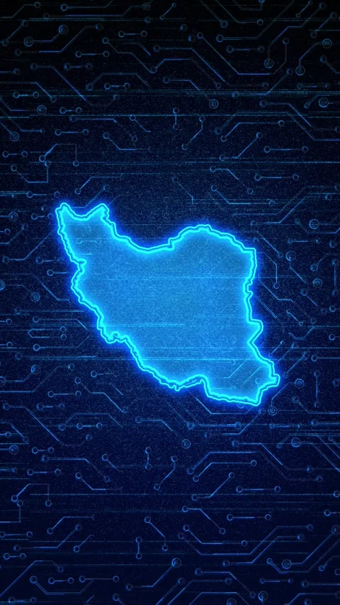 Iran Map Digital Technology Opener Stock Footage 336312779