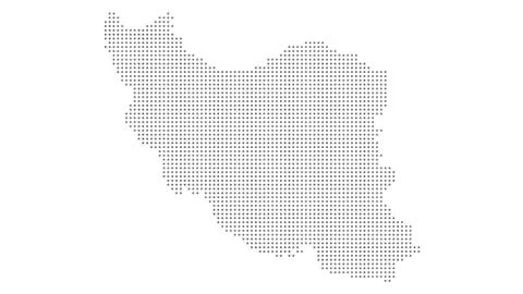 Iran map dotted, grey point on white background Stock Illustration