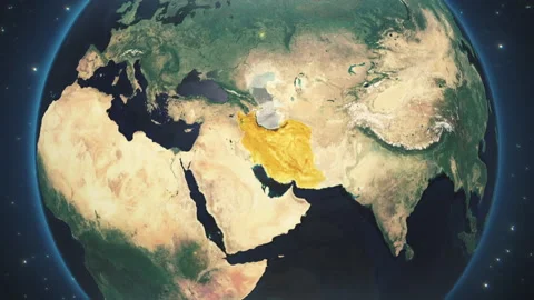 Iran Map On Earth Globe Stock Footage 237337089