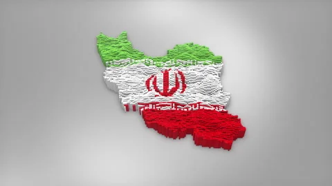 Iran Map with Flag Intro Background Stock Footage 315160940