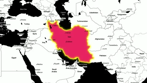 Iran Map Video stock 248708938