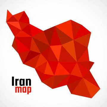 Iran map in geometric polygonal style. Iran map of isolated on white backgrou Illustrazione stock