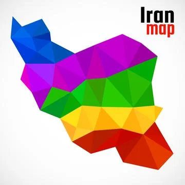 Iran map in geometric polygonal style. Iran map of isolated on white backgrou Stock Illustration
