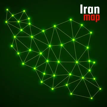 Iran map in geometric polygonal style. Iran map of lines and dots. Vector Ill Stock Illustration