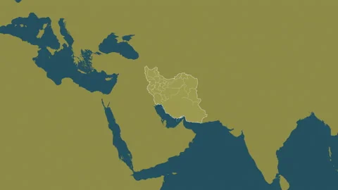 Iran map - glide. Regions. Pattern. Stock Footage 148405899