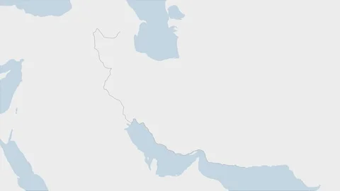 Iran map highlighted in Iran flag colors and pin of country capital Tehran. Video stock 127752025