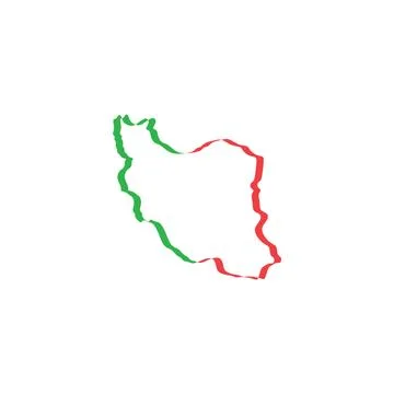 Iran map icon vector symbol element Stock Illustration