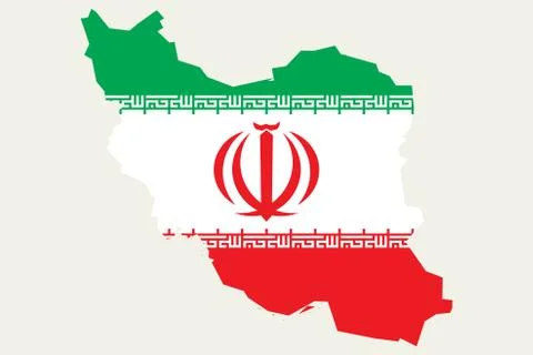 Iran map with national flag vector illustration - Islamic republic map. Ilustración de archivo